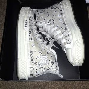 AMIRI BEIGE COURT HIGH TOP SNEAKERS